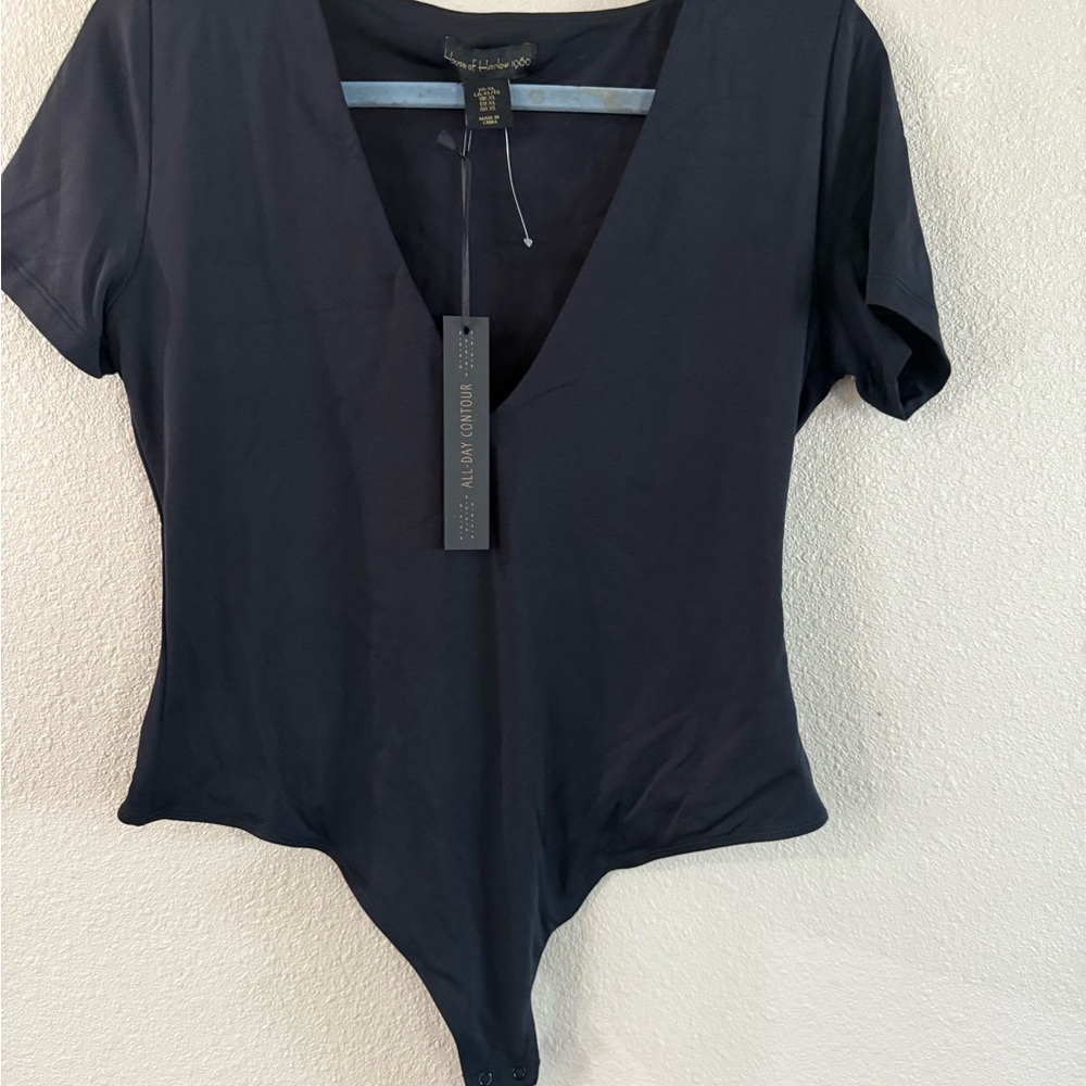 House of Harlow 1960 Midnight V-Neck Bodysuit